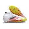 Crampons adidas F50 Elite Mid FG Advancement - Blanc Rouge Jaune