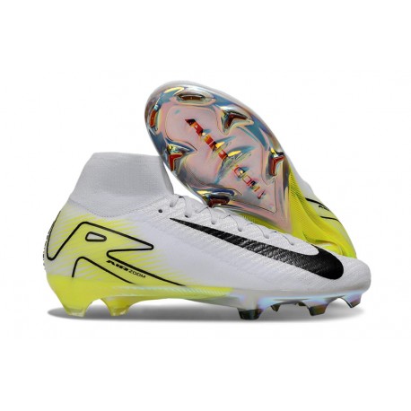 Nike Air Zoom Mercurial Superfly 10 Elite FG Blanc Noir Jaune