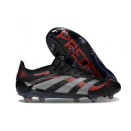 Crampons de Foot adidas Predator Elite FG Noir Gris Quatre Rouge Lucide