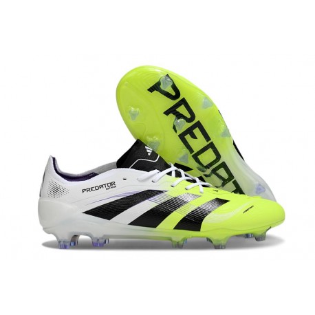 Crampons de Foot adidas Predator Elite FG Blanc Noir Citron Lucid