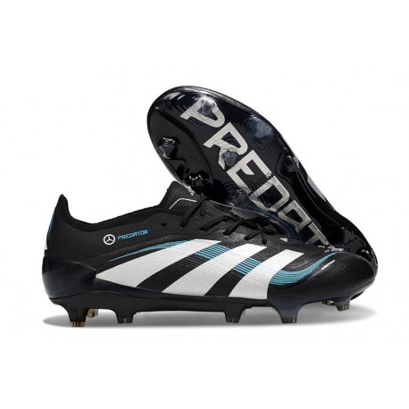 Crampons de Foot adidas Predator Elite FG Noir Blanc Bleu