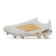 Crampons adidas F50+ LL FG Blanc Or