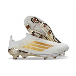 Crampons adidas F50+ LL FG Blanc Or