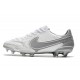 Chaussures de Foot Nike Tiempo Legend 9 Elite FG Blanc Gris