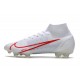 Chaussures Nike Mercurial Superfly 8 Elite FG Blanc Rouge