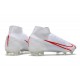 Chaussures Nike Mercurial Superfly 8 Elite FG Blanc Rouge