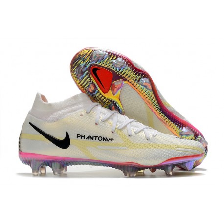 Crampons Nike Phantom GT2 Elite DF FG Blanc Noir Carmin Rose